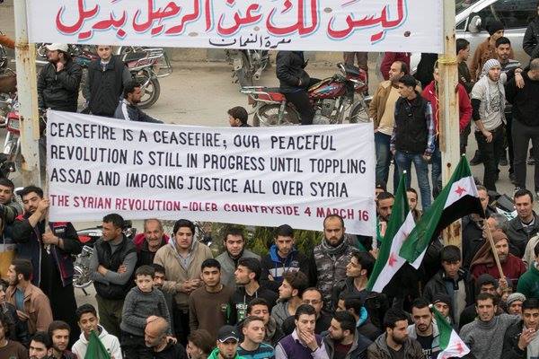 Banner from the town of Kafranbel in Idlib